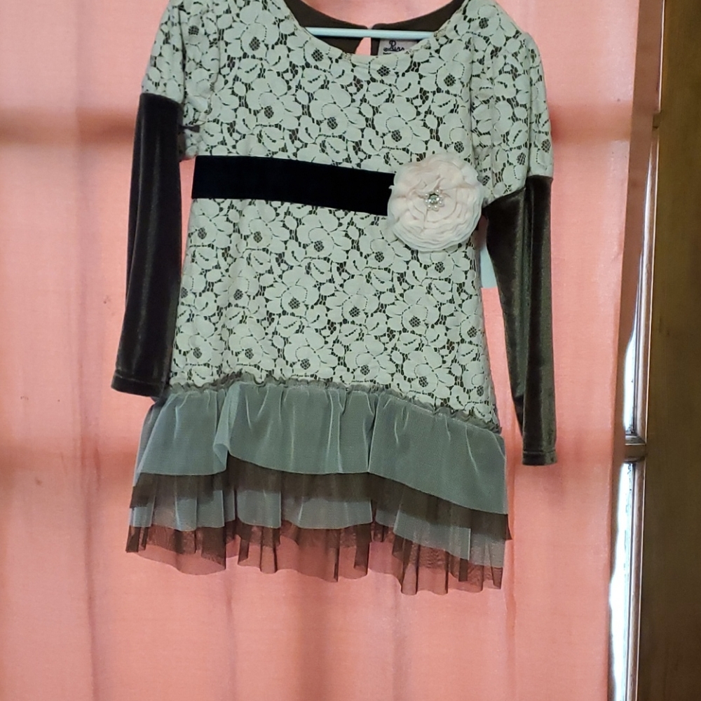 Cream and brown lace outfit